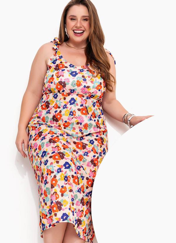 Marguerite - Vestido Floral Multicolorido em Jersey Acetinado 4