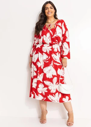 Marguerite - Vestido Floral Pincelado em Malha de Viscose - MARGUERITE