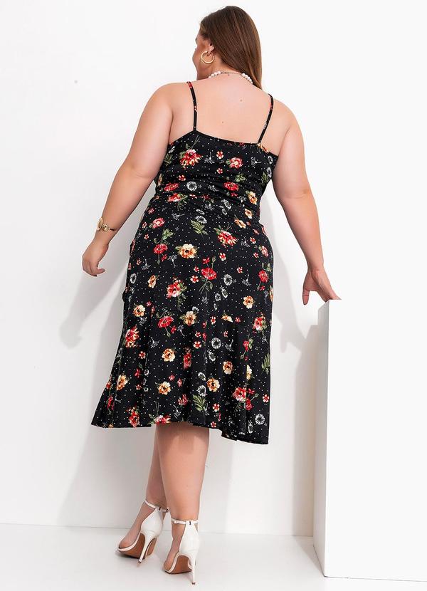 Marguerite - Vestido Floral Poá em Malha Fria 2