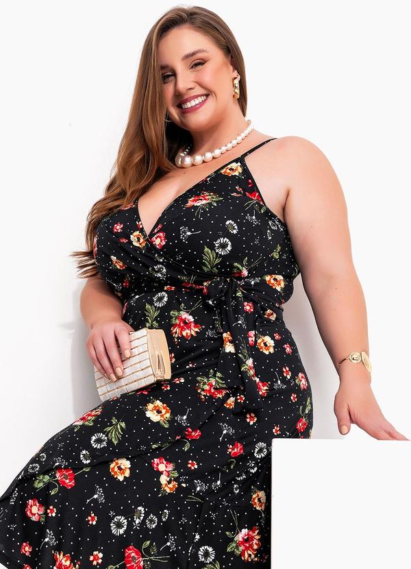 Marguerite - Vestido Floral Poá em Malha Fria 3