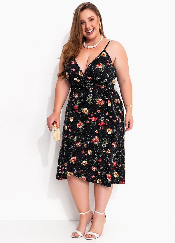 Marguerite - Vestido Floral Poá em Malha Fria 4