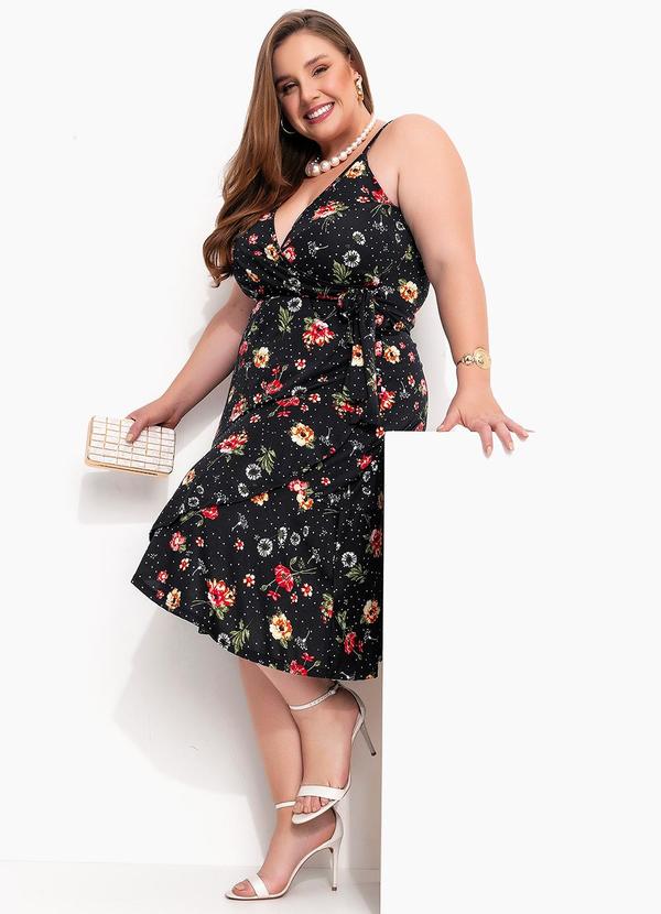 Marguerite - Vestido Floral Poá em Malha Fria 5