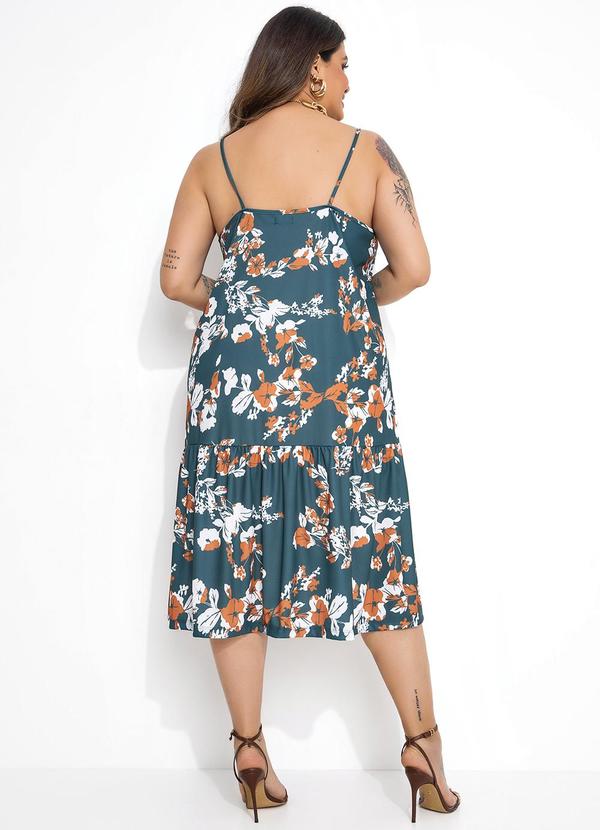 Marguerite - Vestido Floral Verde de Alças Plus Size 4