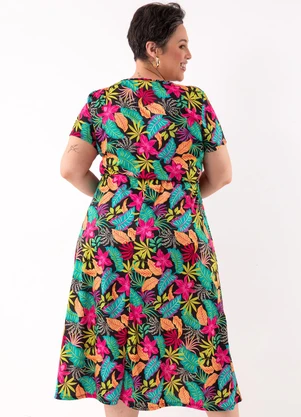 Marguerite - Vestido Floral Vibrante em Jersey Acetinado - MARGUERITE