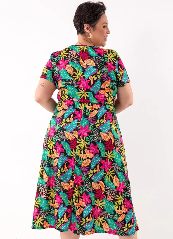 Marguerite - Vestido Floral Vibrante em Jersey Acetinado 4