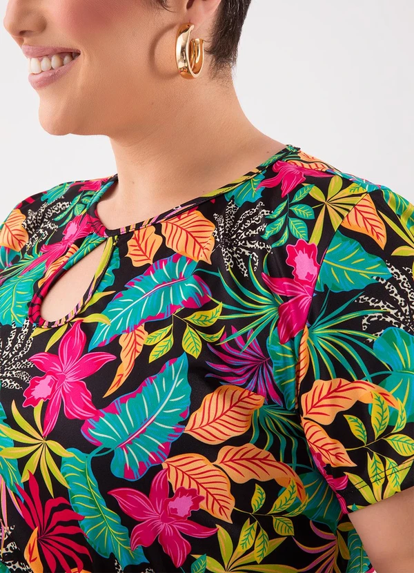 Marguerite - Vestido Floral Vibrante em Jersey Acetinado 1