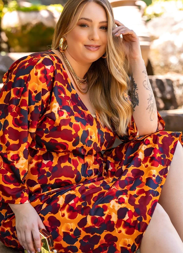 Marguerite - Vestido Fogo Mesclado em Malha Fria 5