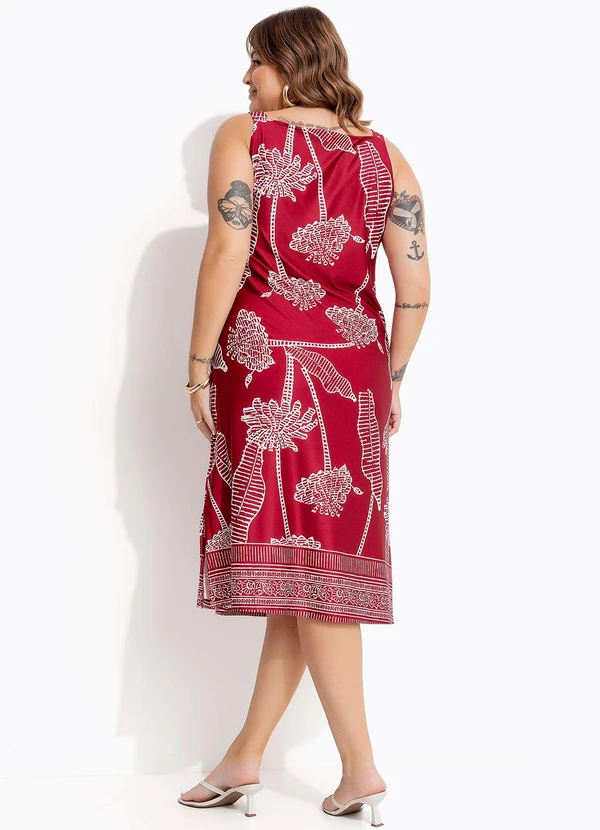 Marguerite - Vestido Folhagem Barrada em Malha Fria 2