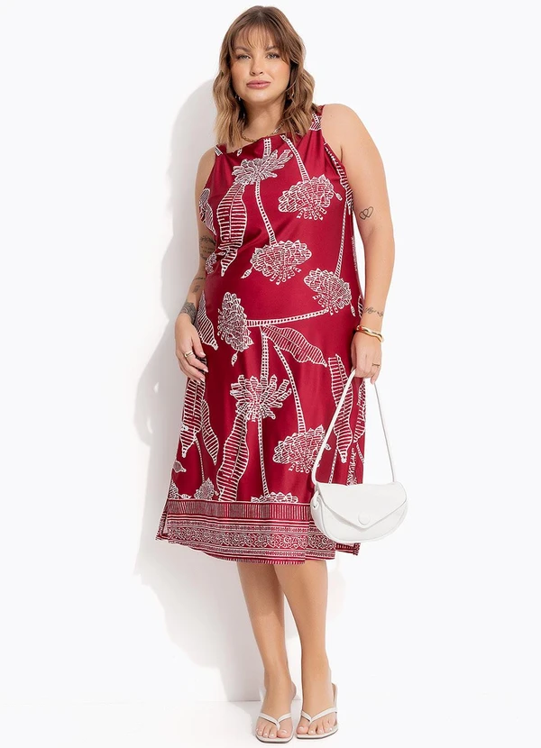 Marguerite - Vestido Folhagem Barrada em Malha Fria 5