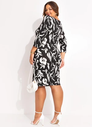 Marguerite - Vestido Folhagem Dark em Malha de Viscose - MARGUERITE