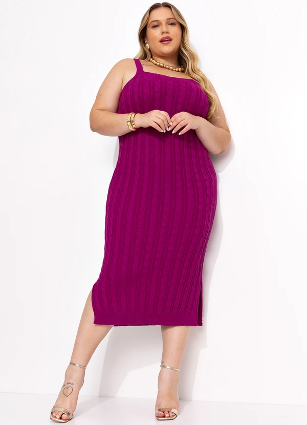 Marguerite - Vestido Fúcsia em Tricô 2