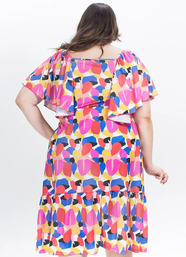 Marguerite - Vestido Geométrico Colorido em Jersey Acetinado 8