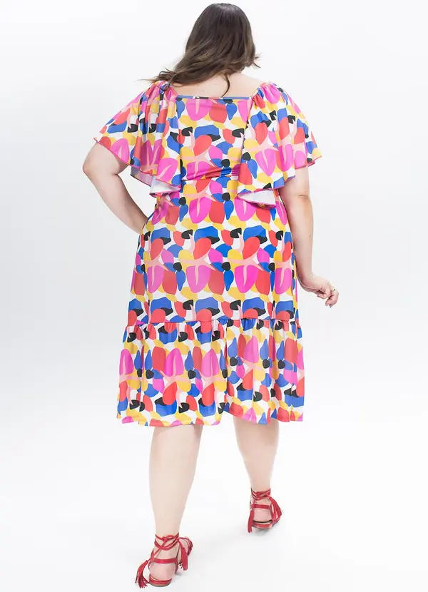 Marguerite - Vestido Geométrico Colorido em Jersey Acetinado 7