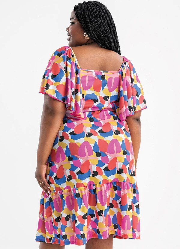 Marguerite - Vestido Geométrico Colorido em Jersey Acetinado 5