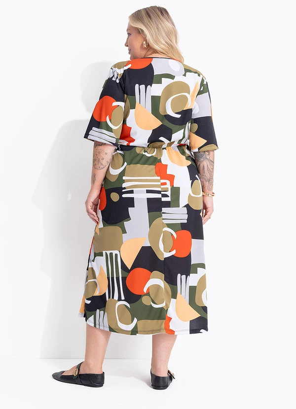 Marguerite - Vestido Geométrico em Malha de Poliéster 2