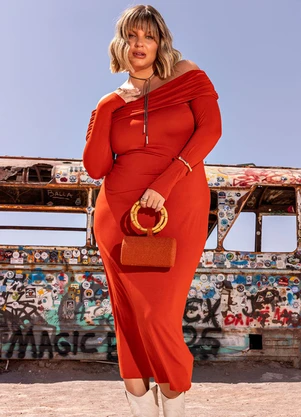 Marguerite - Vestido Laranja Escuro em Malha de Viscose - MARGUERITE