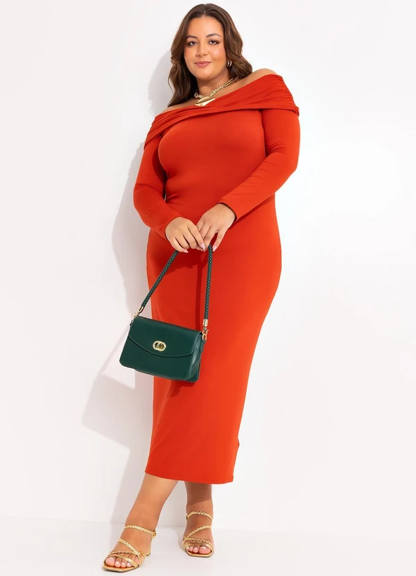 Marguerite - Vestido Laranja Escuro em Malha de Viscose 11