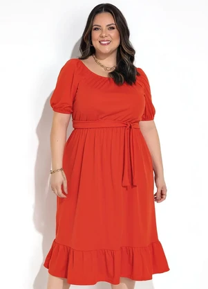 Marguerite - Vestido Laranja Escuro em Malha - MARGUERITE