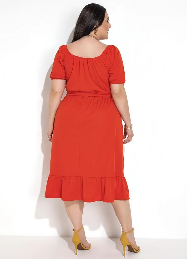 Marguerite - Vestido Laranja Escuro em Malha