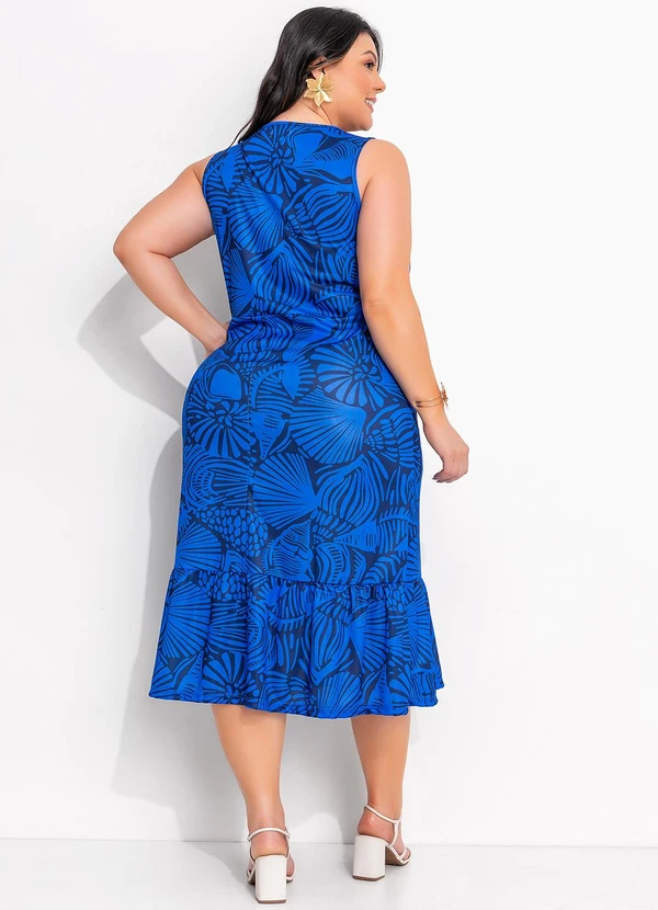 Marguerite - Vestido Lembrança Marítima em Jersey Acetinado 2