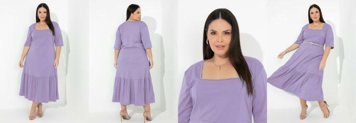 Vestido Lils com Franzido Plus Size