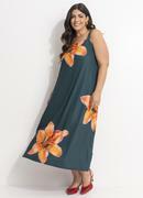 Vestido Lírio Laranja em Malha Fria