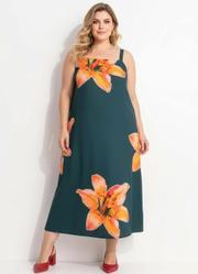 Vestido L�rio Laranja em Malha Fria