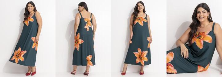 Vestido Lrio Laranja em Malha Fria