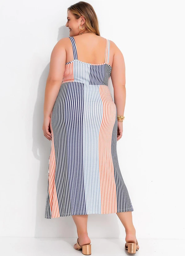 Marguerite - Vestido Listrado Colorido em Malha de Viscose 2