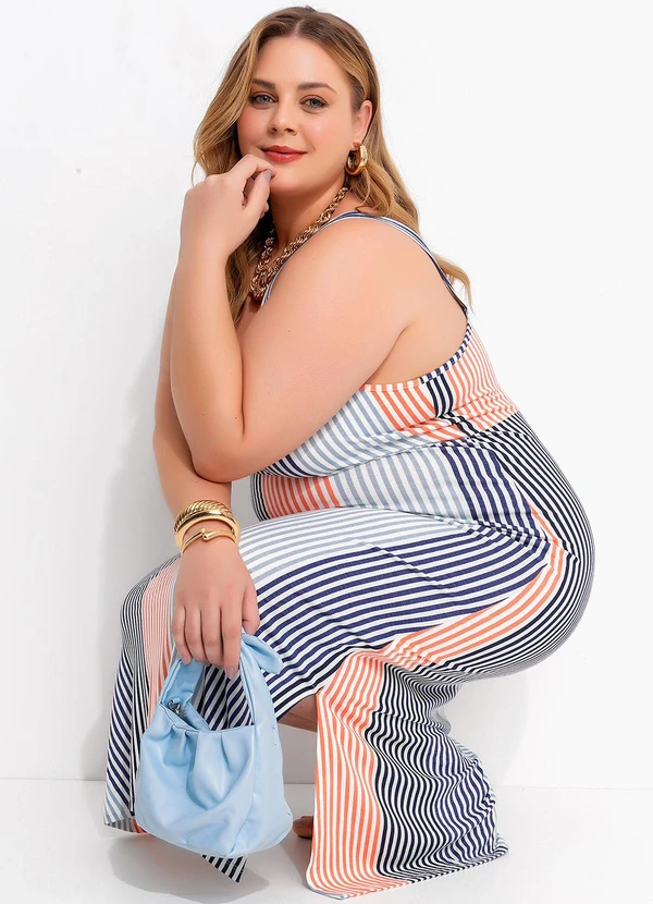 Marguerite - Vestido Listrado Colorido em Malha de Viscose 4