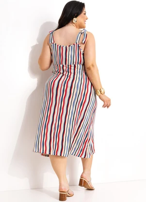 Marguerite - Vestido Listrado Irregular em Malha de Viscose - MARGUERITE