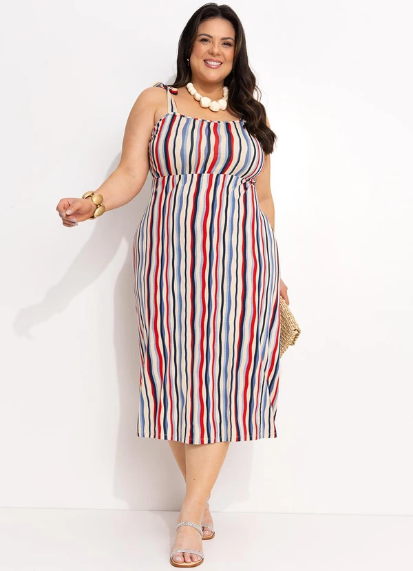 Marguerite - Vestido Listrado Irregular em Malha de Viscose 3