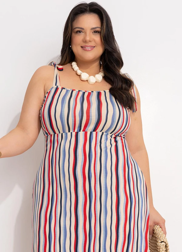 Marguerite - Vestido Listrado Irregular em Malha de Viscose