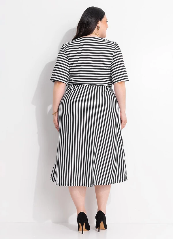 Marguerite - Vestido Listrado Preto e Branco em Malha 6