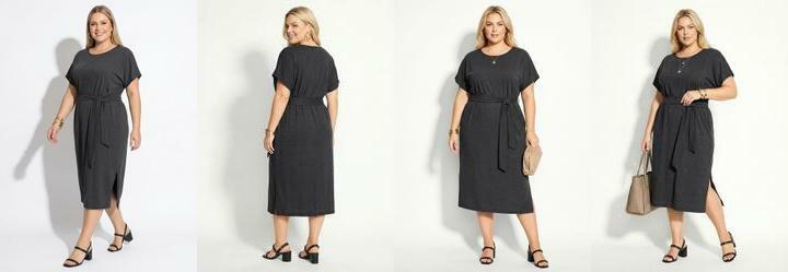 Vestido Longo Cinza em Meia Malha