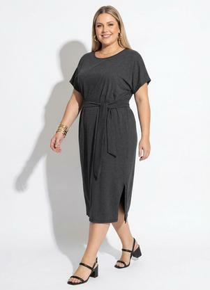 Vestido Longo (Cinza) em Meia Malha