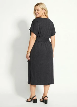 Marguerite - Vestido Longo Cinza em Meia Malha - MARGUERITE