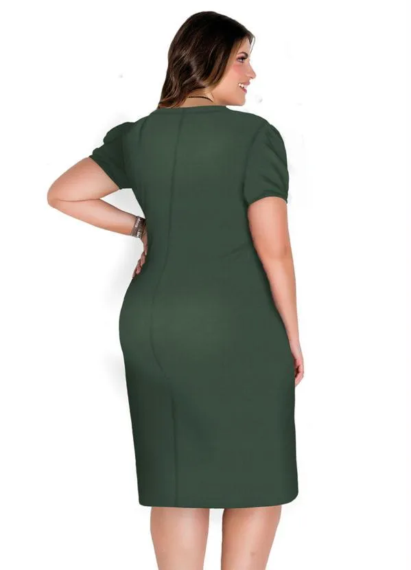 Marguerite - Vestido Mangas Princesa Verde Plu Size 2