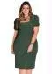Marguerite - Vestido Preto Plus Size com Mangas Princesa - variação: Verde