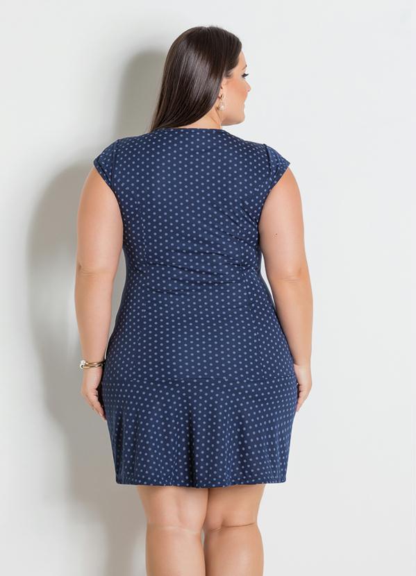 Marguerite - Vestido Marinho e Poá com Babado Marguerite 2