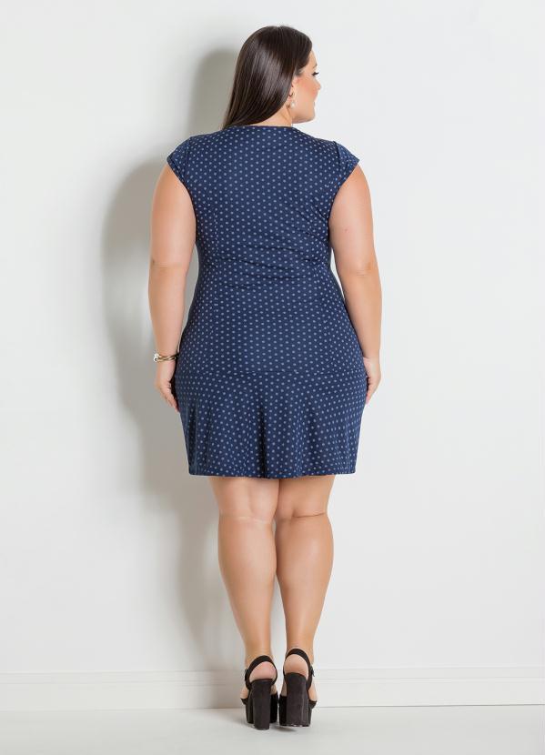 Marguerite - Vestido Marinho e Poá com Babado Marguerite 4