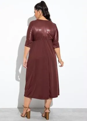 Marguerite - Vestido Marrom em Cirrê - MARGUERITE