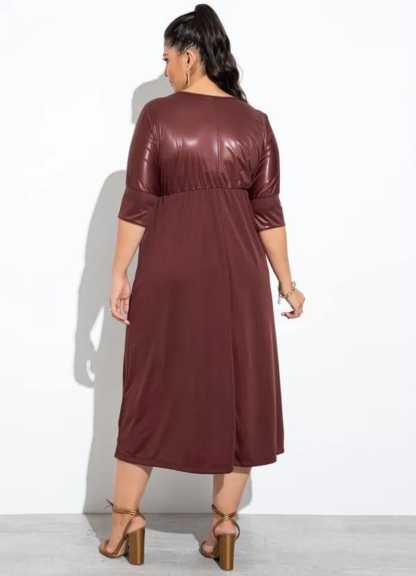 Marguerite - Vestido Marrom em Cirrê 2