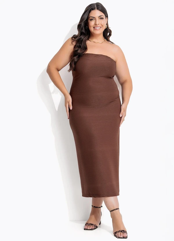 Marguerite - Vestido Marrom em Malha Canelada 3