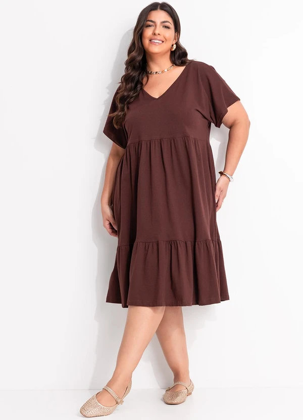 Marguerite - Vestido Marrom em Malha de Algodão 3