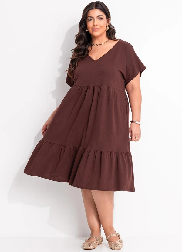 Marguerite - Vestido Marrom em Malha de Algodão 5