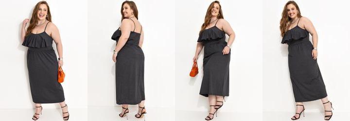 Vestido Mescla Escuro em Malha