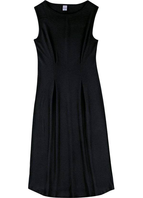 Malwee - Vestido Mídi Acinturado PlusPreto