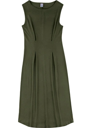 Malwee - Vestido Mídi Acinturado PlusVerde Militar - MALWEE