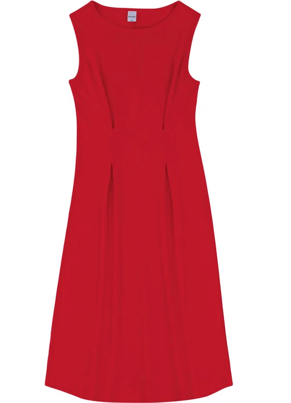 Malwee - Vestido Mídi Acinturado PlusVermelho 3